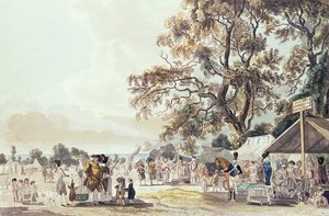 ハイドパークの野営地、1780（アクアチント色） 作： Paul Sandby