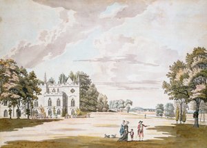 ストロベリーヒルのサウスフロント、18世紀（紙、ペン、インク） 作： Paul Sandby