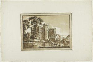 グラモーガン シャイアのカーディフ城のサウス ゲート 作： Paul Sandby