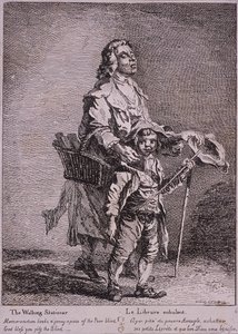 「ウォーキング・ステーショナー」、クライズ・オブ・ロンドン、1760年 作： Paul Sandby