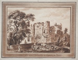 ウェールズ南部の 12 の景色: グラモーガンシャーのカウブリッジ近くのセント クインティン城 作： Paul Sandby