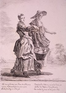 2 人の食器売り手、ロンドンの叫び、1760 年 作： Paul Sandby