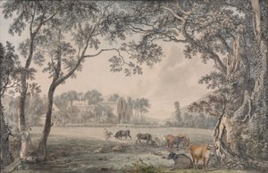 バレー クロス修道院、デンビーシャー、1770 ～ 79 年。 作： Paul Sandby