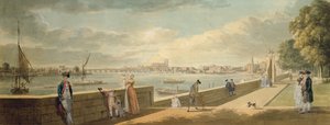 サマセットハウスのテラスからウェストミンスターに向かって表示 作： Paul Sandby