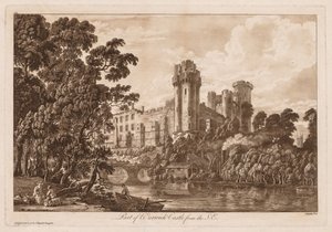 ワーウィック城の景色：サウスイーストからのウォリック城の一部、1776年。 作： Paul Sandby