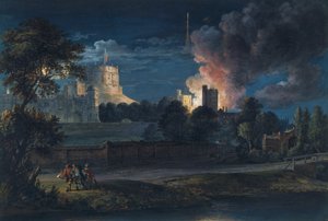 1768年の歓喜の夜にダチェットレーンからウィンザー城 作： Paul Sandby