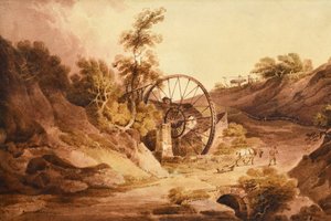 Great Wheel, Broseley Shropshire, c1803（紙に水彩画） 作： Paul Sandby Munn