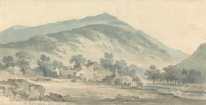 Beddgelert の風景、北ウェールズ 作： Paul Sandby Munn