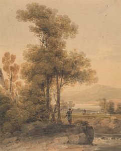 人物のいる風景、クロマックウォーター 作： Paul Sandby Munn