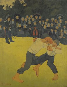 レスリングブルトン人、1893年頃（キャンバスに油彩） 作： Paul Sérusier