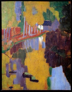 タリスマン、ラブウッド・アベン。水面に映る木の反射。ポール・セルジエ（1863 - 1927）の絵画 作： Paul Sérusier