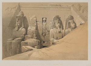 エジプトとヌビア、第 2 巻: ヌビア、アブー シンベル大神殿の正面図 作： Paul Signac