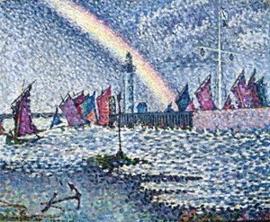 オンフルール港への入り口（キャンバスに油彩） 作： Paul Signac
