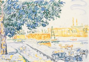 アニエールのセーヌ 作： Paul Signac