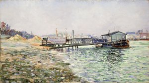 ジャルダンデプラントのセーヌ川、1884年 作： Paul Signac