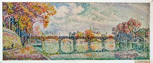 ル・ポン・デ・ザール、パリ（キャンバス画） 作： Paul Signac