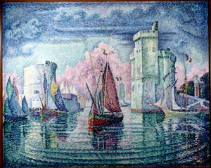 ラ・ロシェルの港 ポール・シニャック（1863-1935）の絵画 1921年 日1,3x1,62 m パリ、オルセー美術館 - ラ・ロシェルの港。ポール・シニャック（1863-1935）の絵画 作： Paul Signac