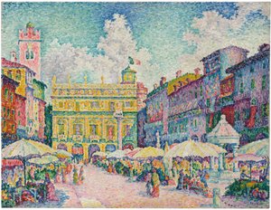 ヴェローナの市場 作： Paul Signac