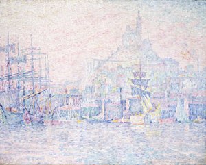 マルセイユ、ラボンヌミアー、朝の霧、1907 作： Paul Signac