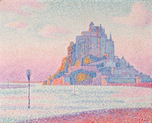 モンサンミッシェル、夕日 作： Paul Signac