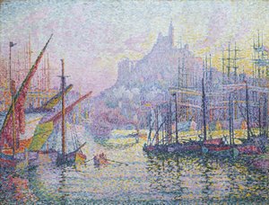 ノートルダムドラガルド（ラボンヌメール）、マルセイユ、1905年〜6月 作： Paul Signac