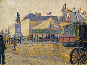 クリシー広場、1887年 作： Paul Signac