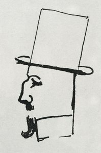 フェリックス・フェネオンの肖像（紙にインク） 作： Paul Signac