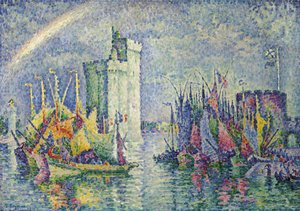 ラロシェル港の虹。レインボー、ラロシェル、ルポート、1912 作： Paul Signac