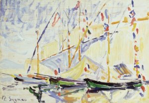 サントロペ。アーティスト：PAUL SIGNAC。博物館：ガレリアコートール-ロンドン- G.ブレタワ 作： Paul Signac