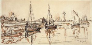 バルフルール港の帆船 作： Paul Signac