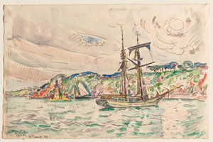 トリュー川近くの船 作： Paul Signac