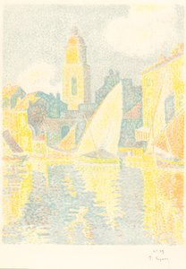 サントロペ：港（サントロペ：港） 作： Paul Signac