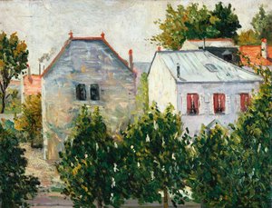 アニエールの郊外庭園、1883年 作： Paul Signac