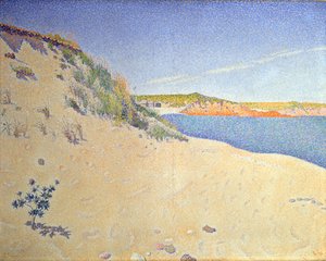 サンブリアックのビーチ。 Op。 212砂浜、1890年。 作： Paul Signac
