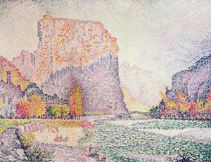 カステラーヌの断崖、1902 作： Paul Signac