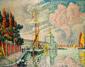 ドガナ;税関、1910 作： Paul Signac