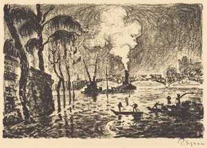 1910年の増水したセーヌ川 作： ポール・シニャック
