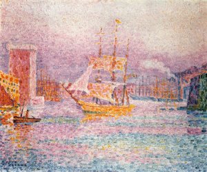 マルセイユの港、1907 作： Paul Signac