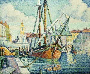 サントロペの港。ルポールドサントロペ、1923年 作： Paul Signac