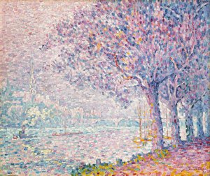セントクラウドのセーヌ川、1903年 作： Paul Signac