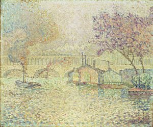 オートゥイユの高架橋、1900年頃 作： Paul Signac