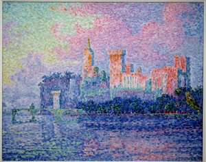 アヴィニョンの教皇の城。ポール・シニャック（1863-1935）の作品 作： Paul Signac