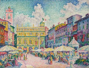 ヴェローナマーケット 作： Paul Signac
