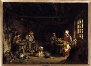 AsnieresのDentellieres。ポール・ソイヤー（1823-1903）の絵画。パリ、レジオンドヌール美術館（Musee de la Legion d