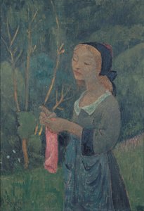 ピンクのストッキングの少女 作： Paul Sérusier