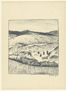 野原のある丘陵の風景 ペイジ レプルーヴ（シリーズタイトル） 作： Paul Sérusier