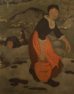 水差しを持つブルターニュの若い女性 作： Paul Sérusier