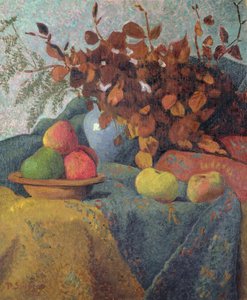リンゴと紅葉の静物、1910