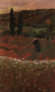 そばの収穫、1899 年。 作： Paul Sérusier