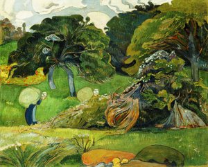 二人の洗濯婦;レドゥラヴァンディエール、c。 1892 作： Paul Sérusier
